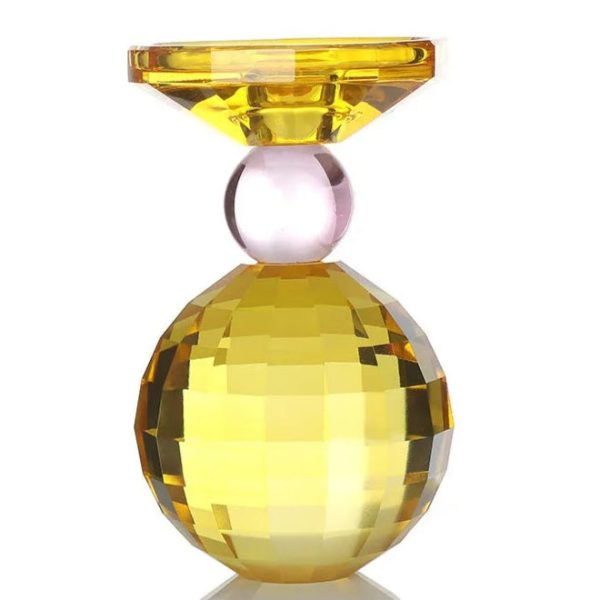 Bougeoir en cristal jaune, ajout chic à votre intérieur