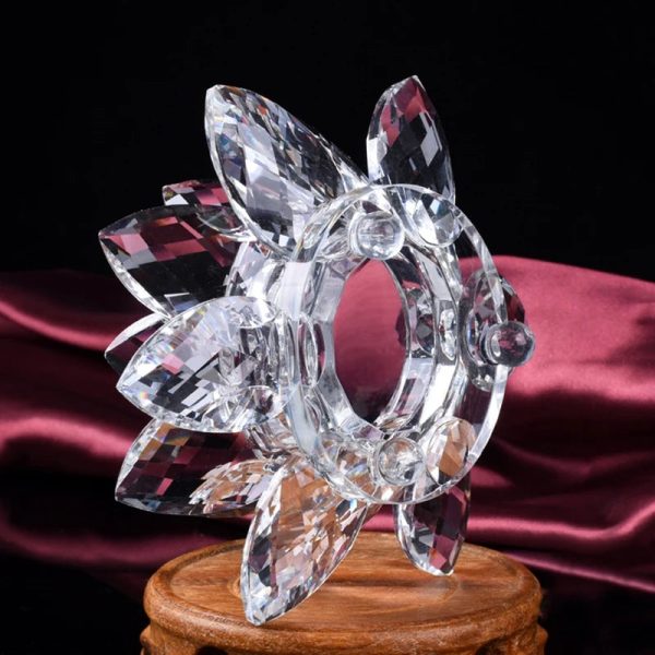Bougeoir Lotus en cristal, pièce maîtresse lumineuse