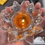 Cristal clair - Bougeoir Lotus, style chic et moderne