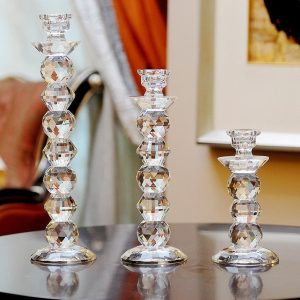 Bougeoir en cristal transparent pour ambiance chaleureuse