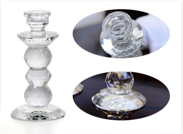 Élégant bougeoir en cristal pour soirées et dîners