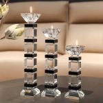 Bougeoir en cristal noir, accessoire chic pour table