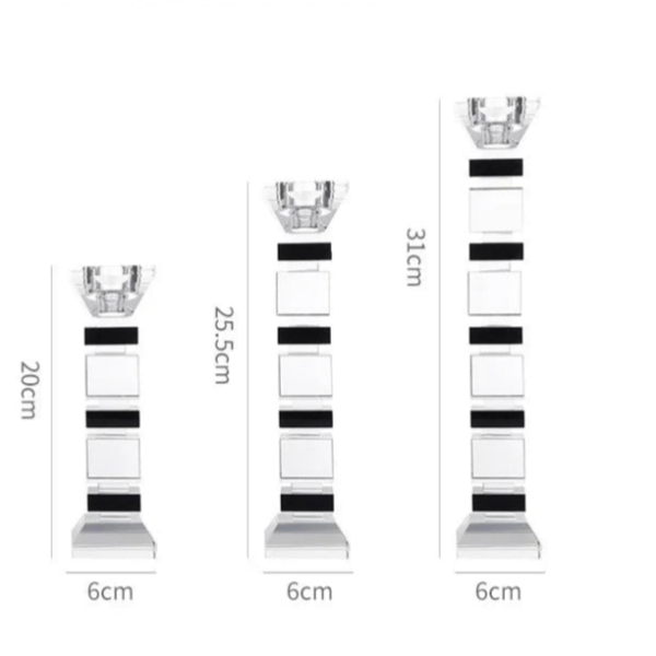 Bougeoir noir en cristal, ajout raffiné à votre décor