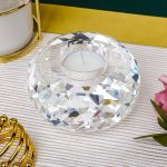 Bougeoir en cristal de forme ronde pour décor