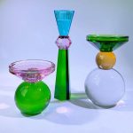 Bougeoir Cristal Seventies élégant en verre décoratif