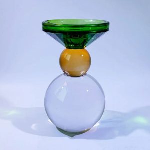 Bougeoir en cristal design vintage inspiré des années 70