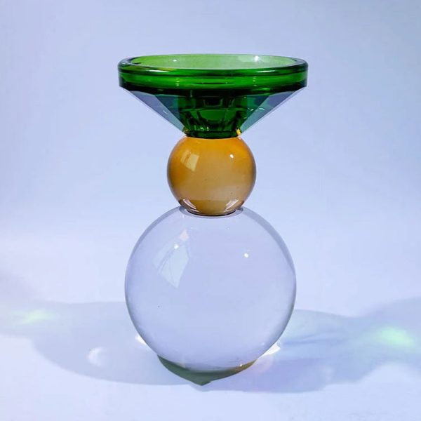 Bougeoir en cristal design vintage inspiré des années 70