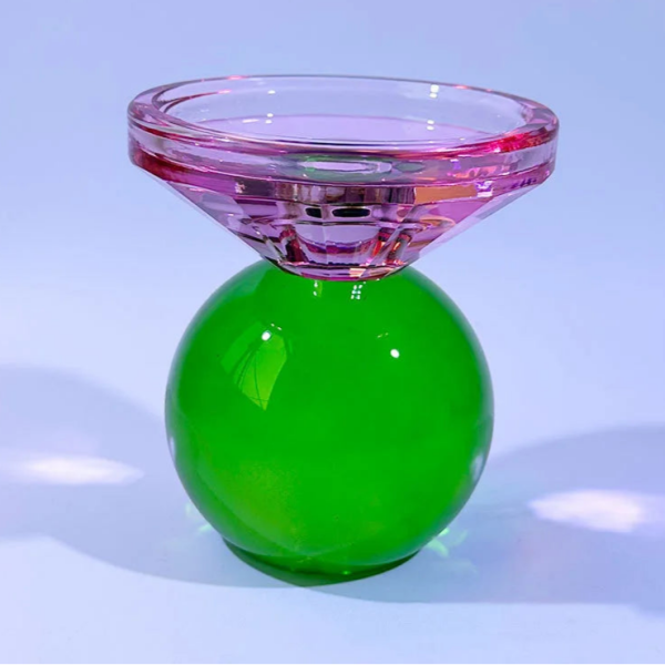 Bougeoir cristal transparent pour une ambiance rétro chic