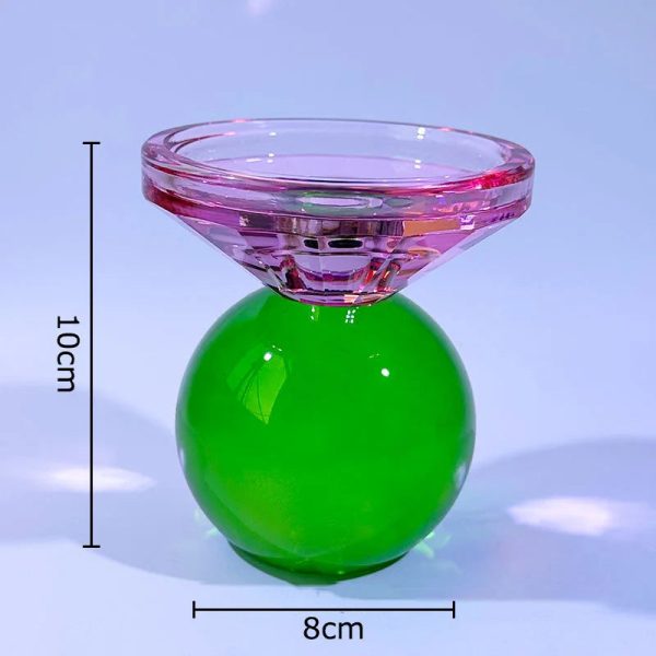 Bougeoir en verre au style seventies pour intérieur stylé