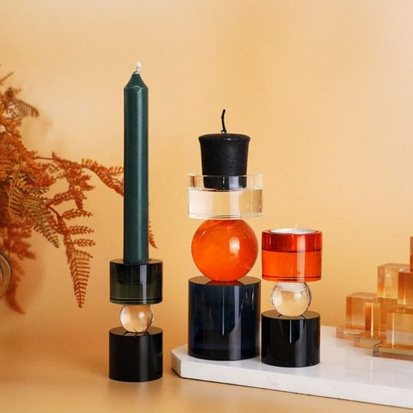 Élégant bougeoir en cristal, touche rétro pour votre table