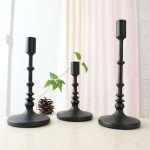 Bougeoir de Table noir - ensemble de 3 pièces