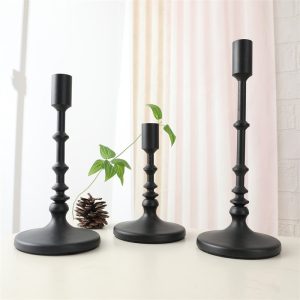 Bougeoir de Table noir - ensemble de 3 pièces