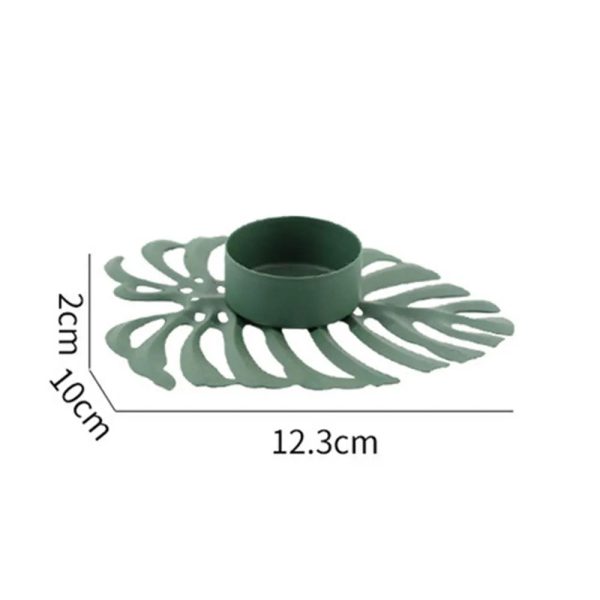 Bougeoir décoratif en or Monstera