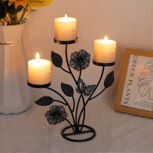 Bougeoir doré moderne pour une ambiance chaleureuse