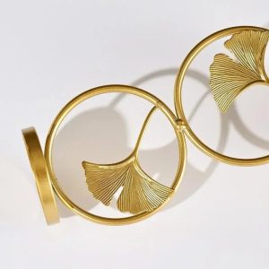 Bougeoir cercle doré élégant pour décoration intérieure