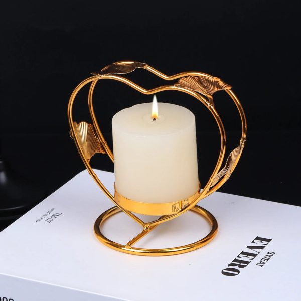 Bougeoir doré au design élégant Ginkgo