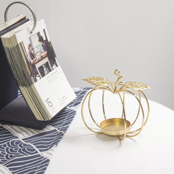 Bougeoir Doré Courge élégant pour décoration intérieure