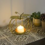 Bougeoir doré en forme de courge pour une ambiance chaleureuse