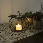 Bougeoir en métal doré courge, parfait pour vos soirées