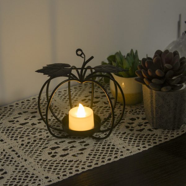 Bougeoir en métal doré courge, parfait pour vos soirées