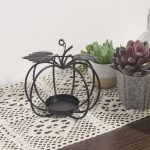 Décoration dorée en forme de courge pour bougies chauffe-plat