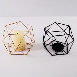 Bougeoir doré au design géométrique moderne