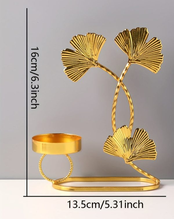 Accessoire de table doré Ginkgo, ambiance chaleureuse