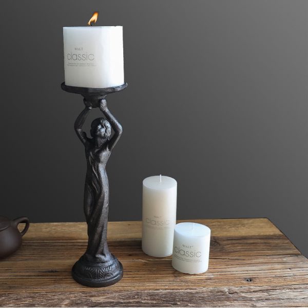 Bougeoir en fer forgé, accessoire décoratif en fonte