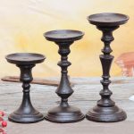 Bougeoir Noir en Fonte au style médiéval