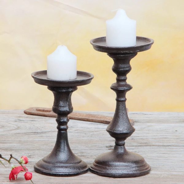 Bougeoir en Fonte avec design médiéval