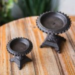 Bougeoir décoratif en fonte, ambiance rétro