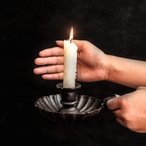 Bougeoir design en métal, style rétro et chic