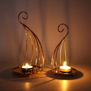 Bougeoir doré Felouque élégant pour décoration intérieure