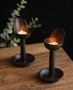 Tabouret en fonte, élégant bougeoir décoratif