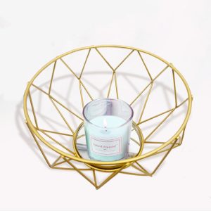 Bougeoir doré géométrique élégant et moderne