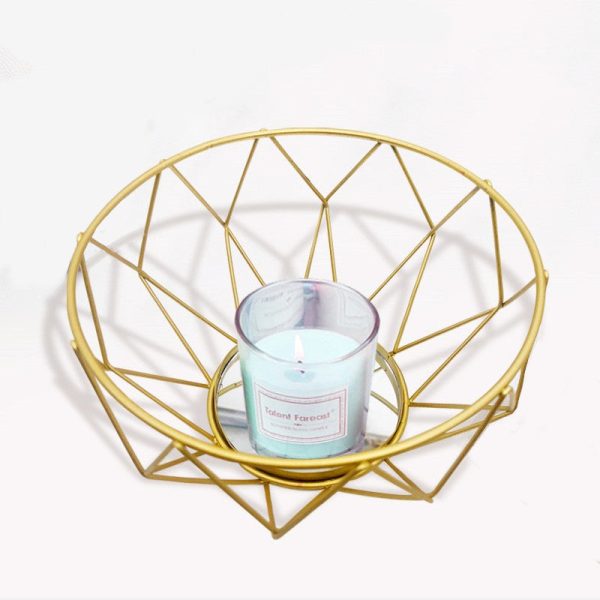 Bougeoir doré géométrique élégant et moderne