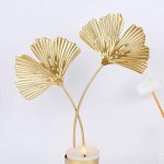 Bougeoir Doré avec design inspiré du Ginkgo