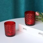 Bougeoirs en verre coloré - Rouge x12