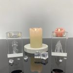 Bougeoir en verre holographique chrétien