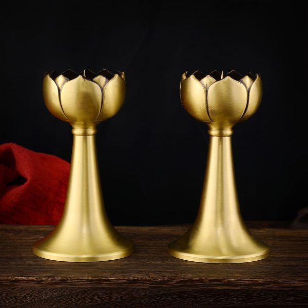 Porte bougie en laiton inspiré du bouddhisme et de la sérénité