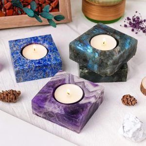 Accessoire de méditation : bougeoir lithothérapie