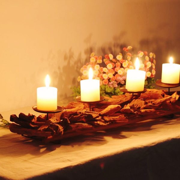 Bougeoir en bois flotté, style naturel et élégant