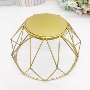 Accessoire décoratif en losange doré pour bougies