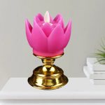 Porte bougie LED en forme de fleur de lotus
