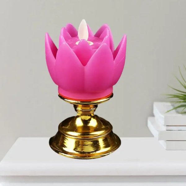 Porte bougie LED en forme de fleur de lotus