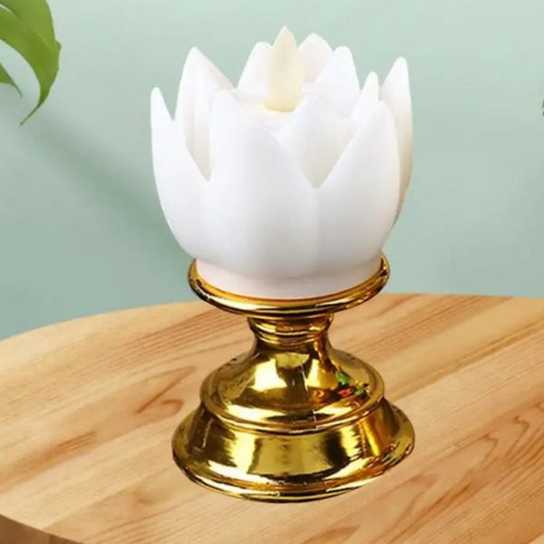 Élégant bougeoir Lotus avec lumière d'ambiance