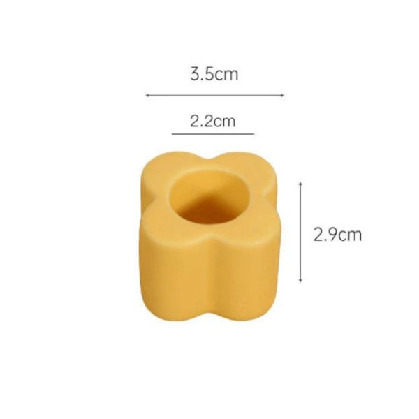 Mini bougeoir céramique avec motif de fleur