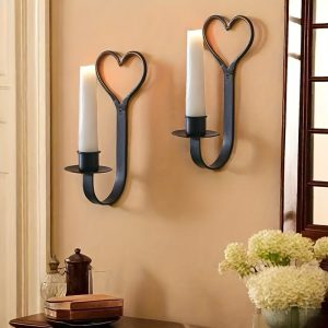 Bougeoir mural en forme de cœur