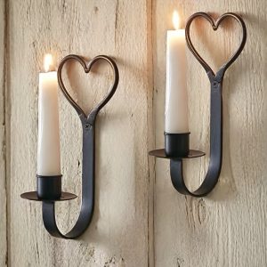 Bougeoir mural décoratif, design cœur
