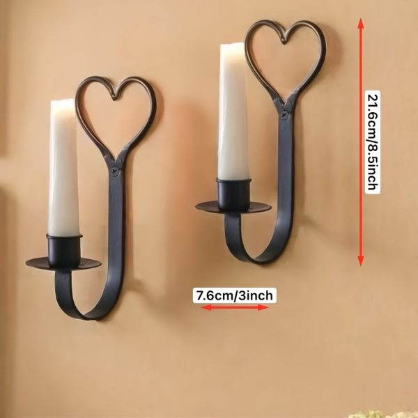 Accessoire mural pour bougie, style cœur